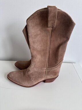 Vintage Rough‎ Out Suede Cowboy Boots Womens 8 Saks Western Country Leather